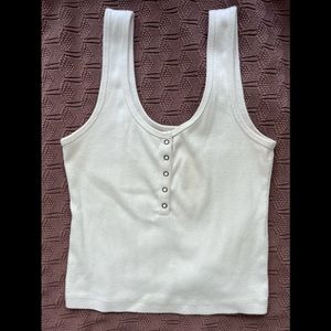 Cropped Ribbed Henley